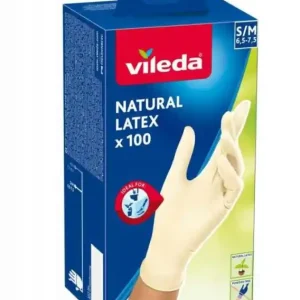 Vileda Rękawice Natural Latex 100szt S/M 6,5-7,5 179652... - Hurtownia wielobranżowa Lumarko Taniej